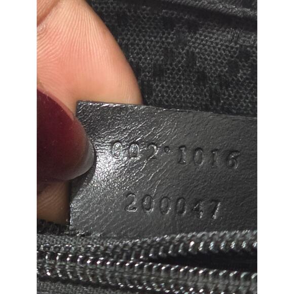 Authentic Gucci GG Canvas Bamboo Handle Satchel Black Monogram Black Luxury - Picture 16 of 16